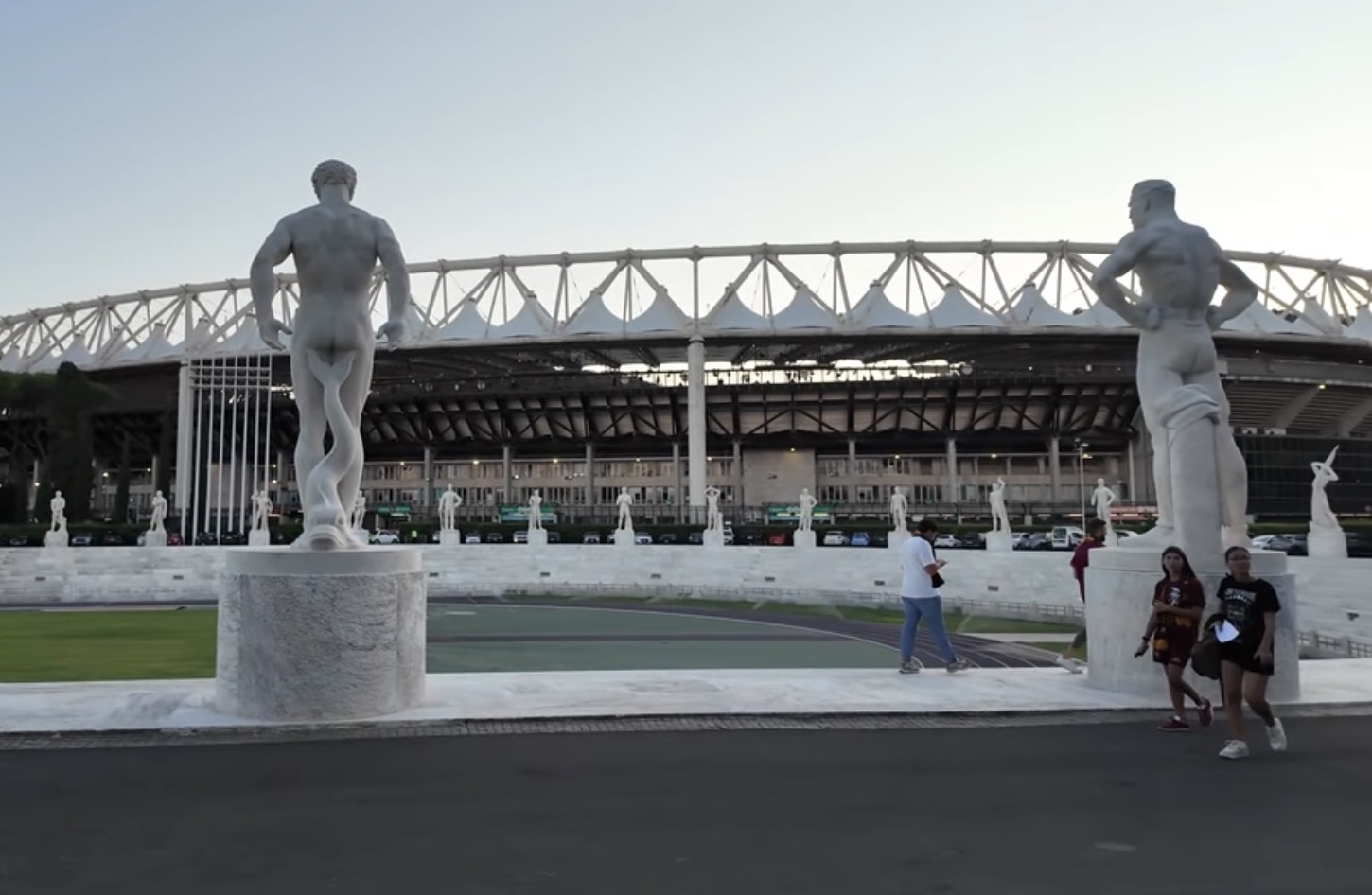 Roma and Lazio fans at the Stadio Olimpico on Derby della Capitale matchday